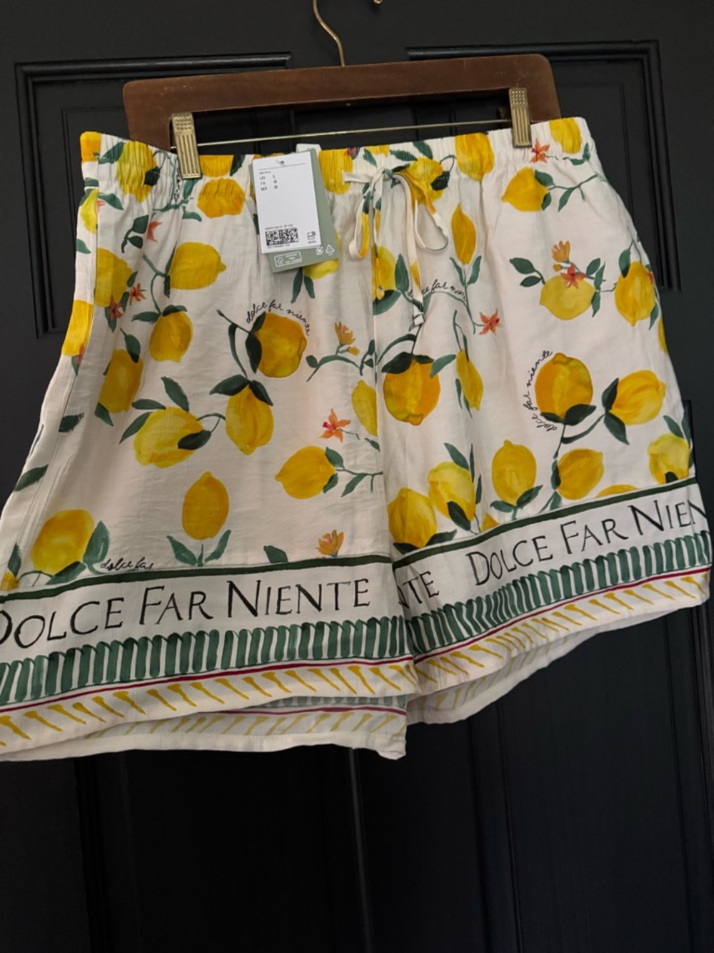 H&M Lemon Print Shorts - Yellow & Green size L
